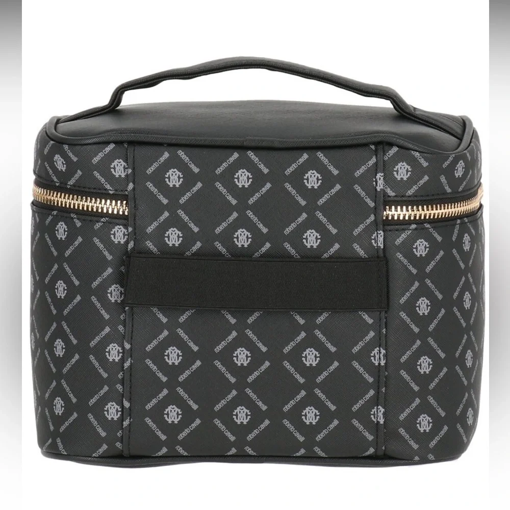 NEW Roberto Cavalli Monogram Cosmetic Toiletry Bag Train Case
